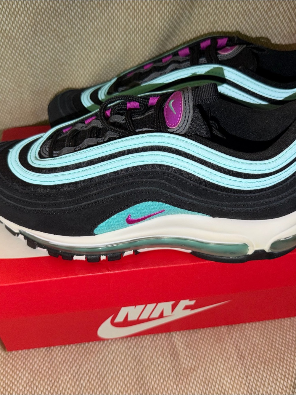 Nike Black Teal Pink Air Max 97 Sneakers